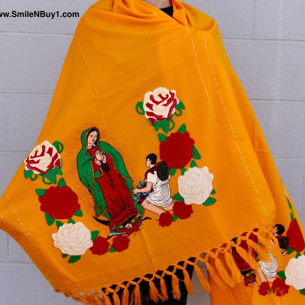 Our Lady of Guadalupe Shawl Mexican rebozo Virgen